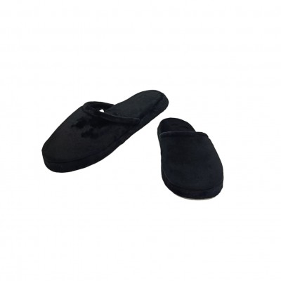 Pantufla Lisa Abierta negro adulto 